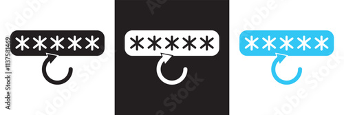 Pin code check mark icon. Vector illustration. isolated on white and black background. EPS 10