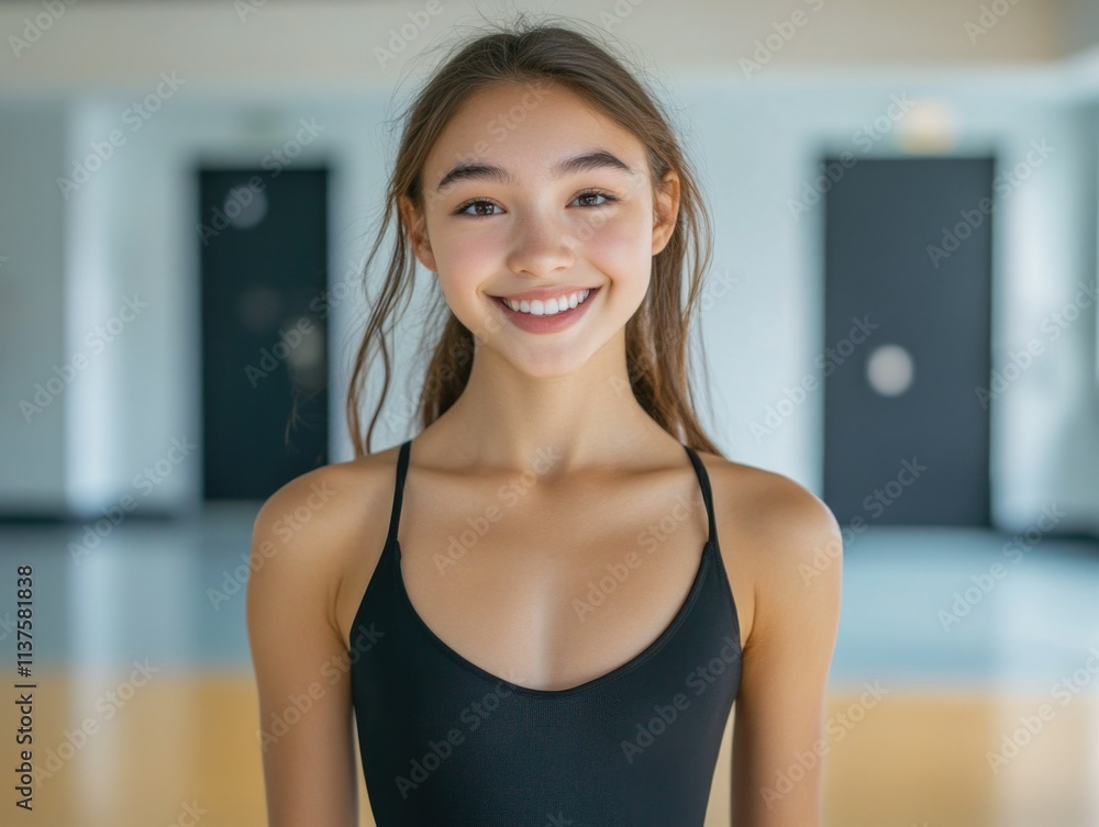 Female Dancer or Fitness Model in Studio Female Dancer or Fitness Model in Studio