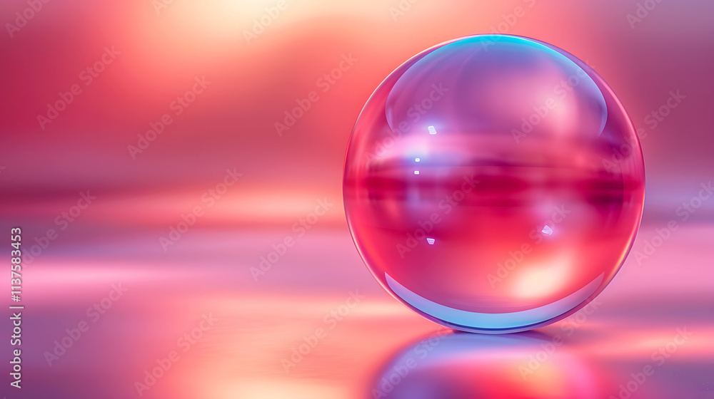 Reflective Colorful Sphere in Soft Focus with Blurred Background Reflective Colorful Sphere in Soft Focus with Blurred Background