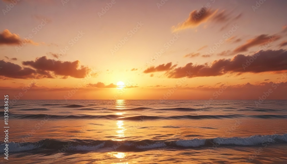 Blurry background of a vibrant golden sunset sky casting a warm glow on the sea, nature, vibrant, golden Blurry background of a vibrant golden sunset sky casting a warm glow on the sea, nature, vibrant, golden