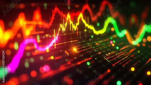 Wallpaper Mural Colorful Digital Wave Patterns with Bright Abstract Background Torontodigital.ca