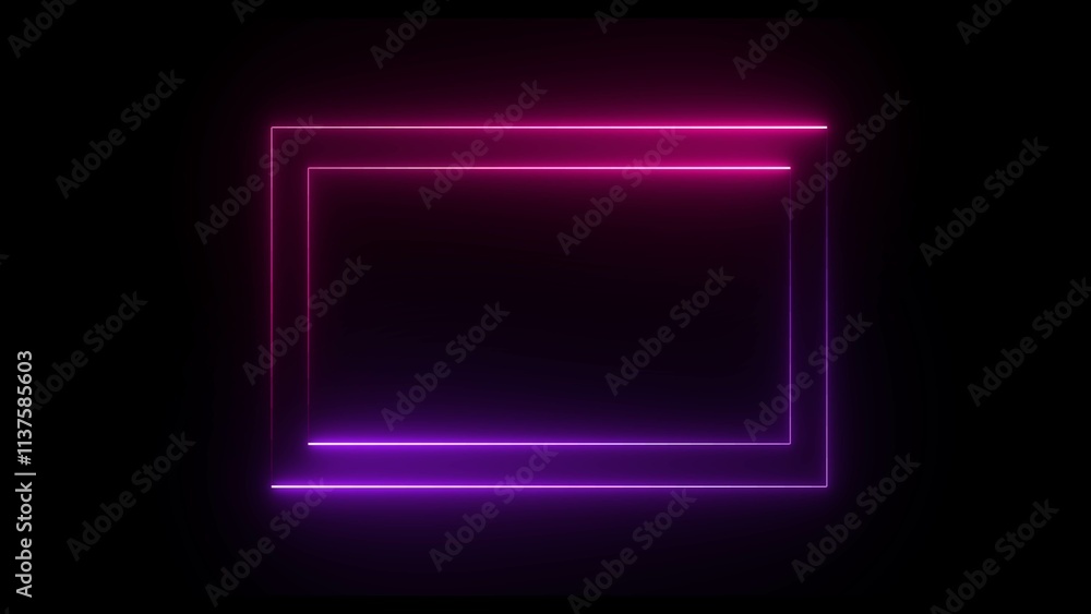 Abstract neon sign rectangle icon illustration on black background. Neon lamp light rectangle border. neon rectangle illustration abstract background. Abstract neon sign rectangle icon illustration on black background. Neon lamp light rectangle border. neon rectangle illustration abstract background.