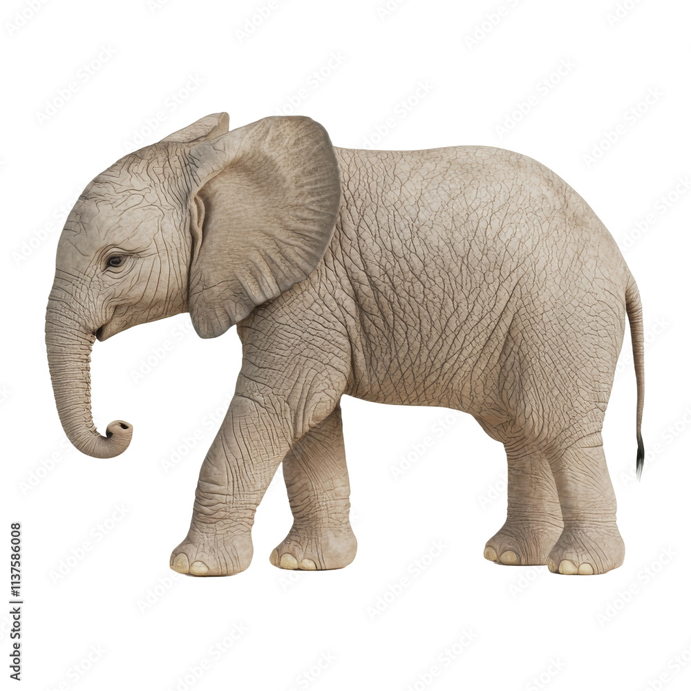 Fototapeta premium Baby elephant portrait in natural habitat wildlife sanctuary conservation