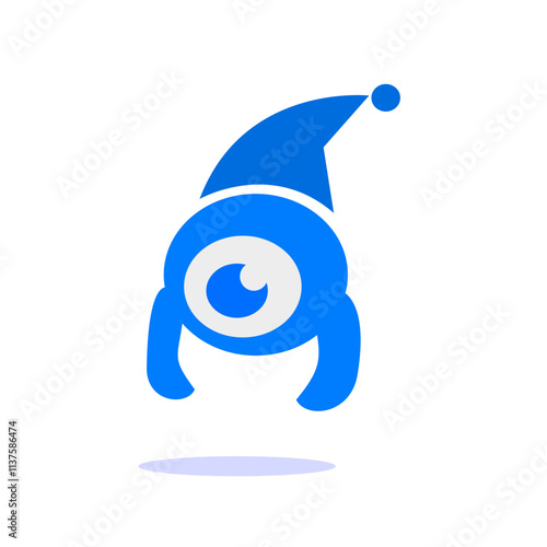 one-eyed blue monster design