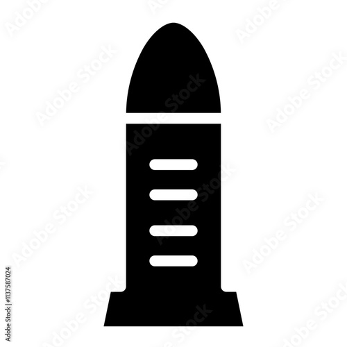 Caliber Copper Bullet Glyph Icon