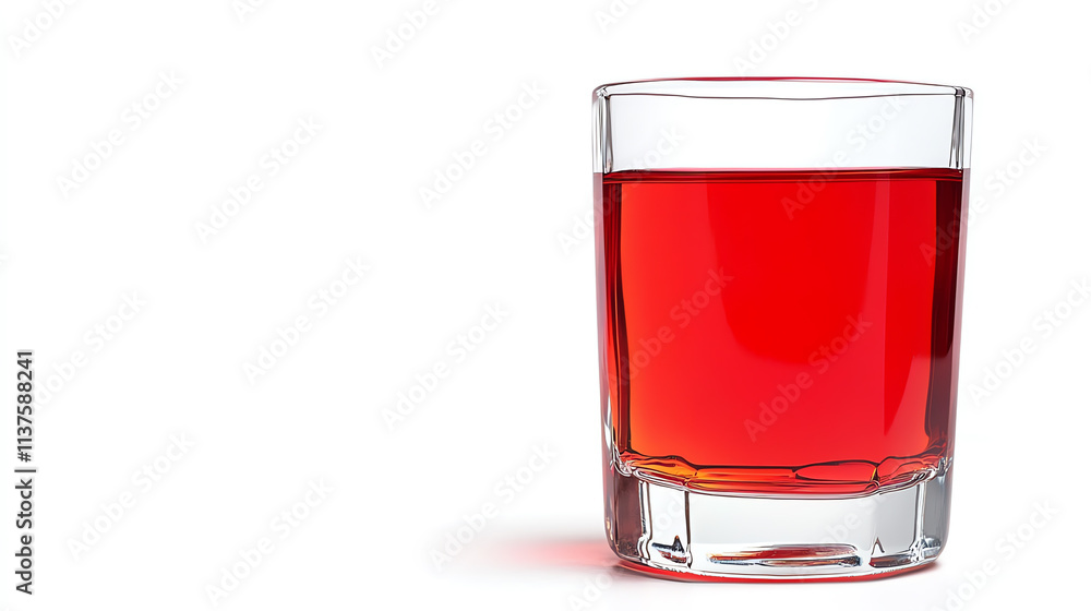 Shot glass with red liquor isolated on white background Shot glass with red liquor isolated on white background