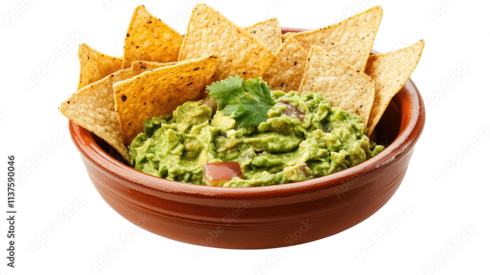 Delicious bowl of guacamole served with tortilla chips arranged on a wooden table, perfect for sharing during a casual gathering. Delicious bowl of guacamole served with tortilla chips arranged on a wooden table, perfect for sharing during a casual gathering.