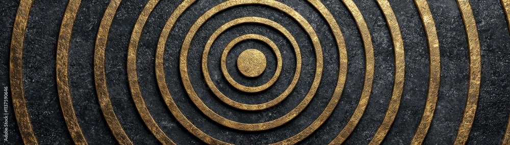 A textured circular pattern featuring concentric rings in gold against a dark background, creating a visually striking design. A textured circular pattern featuring concentric rings in gold against a dark background, creating a visually striking design.