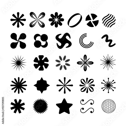 Vector Y2K Elements Illustration. Retro Futuristic Design Collection for Digital Projects.