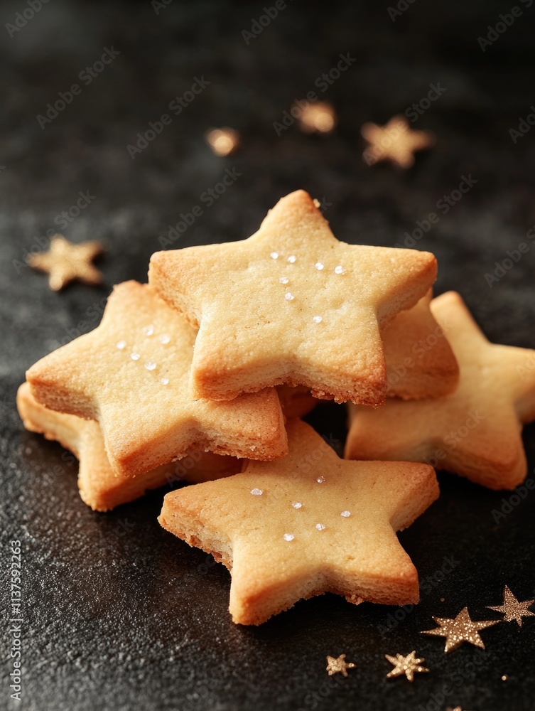 Star Shaped Cookies on Table Star Shaped Cookies on Table