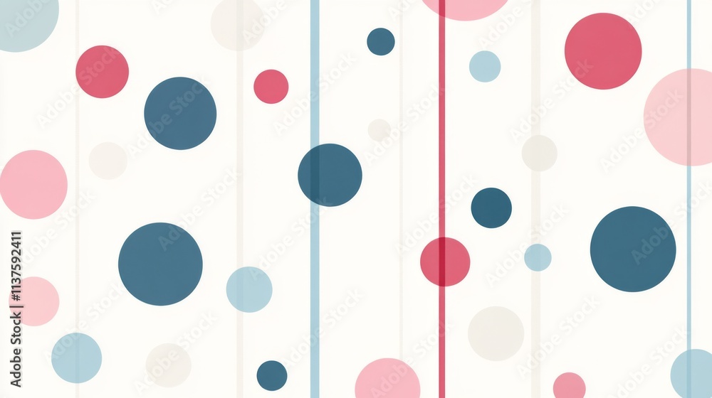 Abstract Pattern with Colorful Circles on Light Background Abstract Pattern with Colorful Circles on Light Background