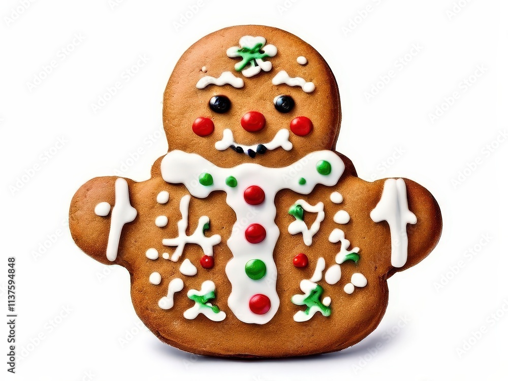 the AI Image Generator, Festive Gingerbread Man Cookie Decorated the AI Image Generator, Festive Gingerbread Man Cookie Decorated