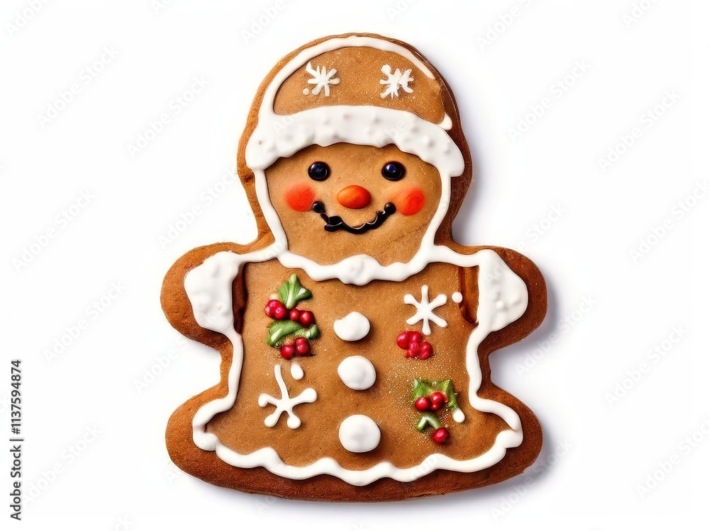 the AI Image Generator, Festive Gingerbread Man Cookie Decorated the AI Image Generator, Festive Gingerbread Man Cookie Decorated