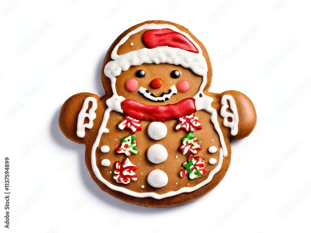 the AI Image Generator, Festive Gingerbread Man Cookie Decorated the AI Image Generator, Festive Gingerbread Man Cookie Decorated