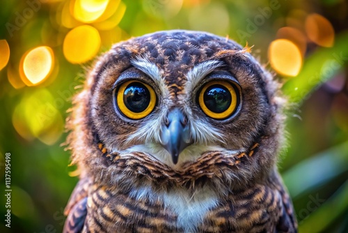 New Caledonian Owlet-Nightjar Portrait: Stunning Bokeh, Symmetrical Eyes, Detailed Face photo