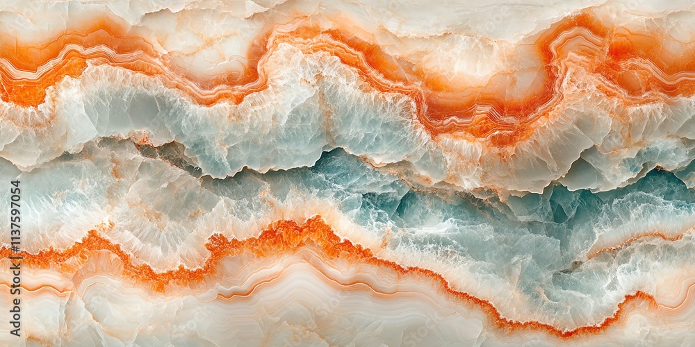 Abstract Marble Texture with Orange and Blue Veins. Abstract Marble Texture with Orange and Blue Veins.