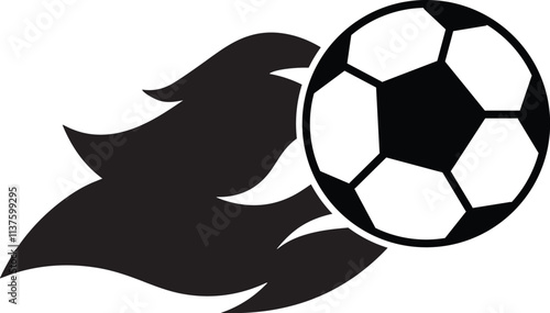 football soccer ball sports vector with fire 