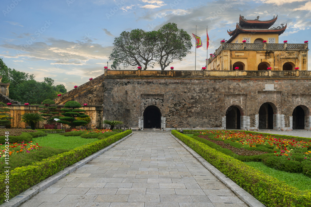 Vietnamese woman and landmark