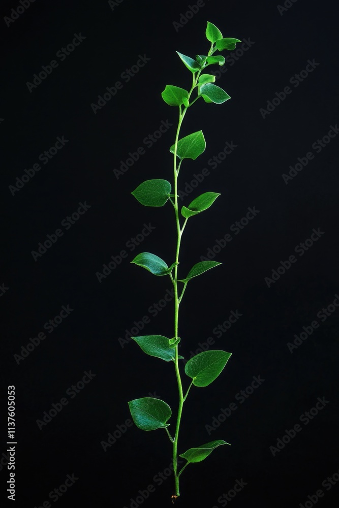 Fototapeta premium Green leafy plant in vase