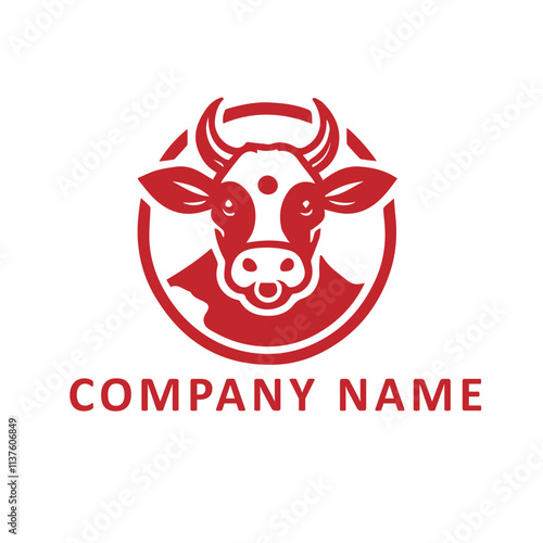 A sleek cow logo reflects innovation and sustainability. photo