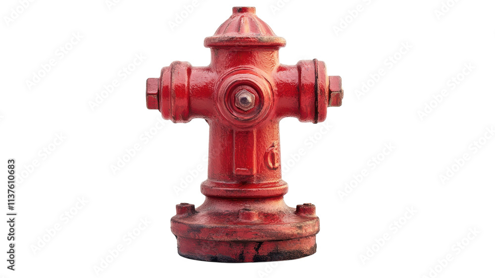 A Bright Red Fire Hydrant Miniature on a White Background Perfect for Urban Safety Awareness Design Projects and Educational Materials. A Bright Red Fire Hydrant Miniature on a White Background Perfect for Urban Safety Awareness Design Projects and Educational Materials.