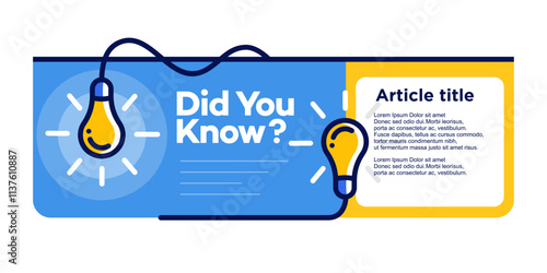 Concept of do you know text with light bulb illustration, speech bubbles, interesting facts or quiz knowledge badges. frames and bulbs, interesting fact quotes. flat vector illustration on background.