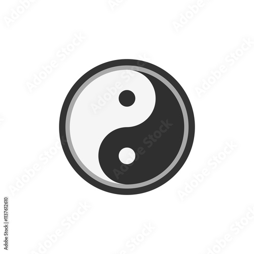 yin yang icon vector illustration, Chinese new year  flat icon