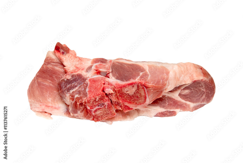 A piece of meat with a lot of blood and fat A piece of meat with a lot of blood and fat