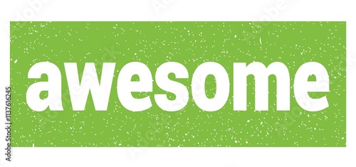 Schilderij op canvas awesome text written on green stamp sign.