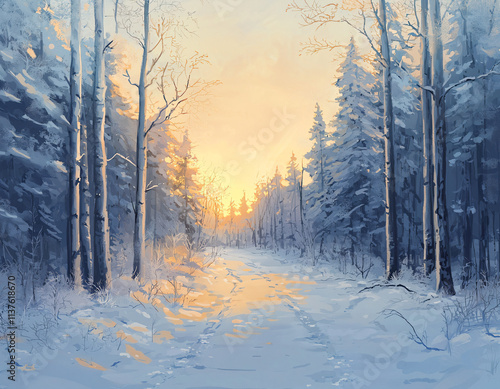 Winter Sunset Path