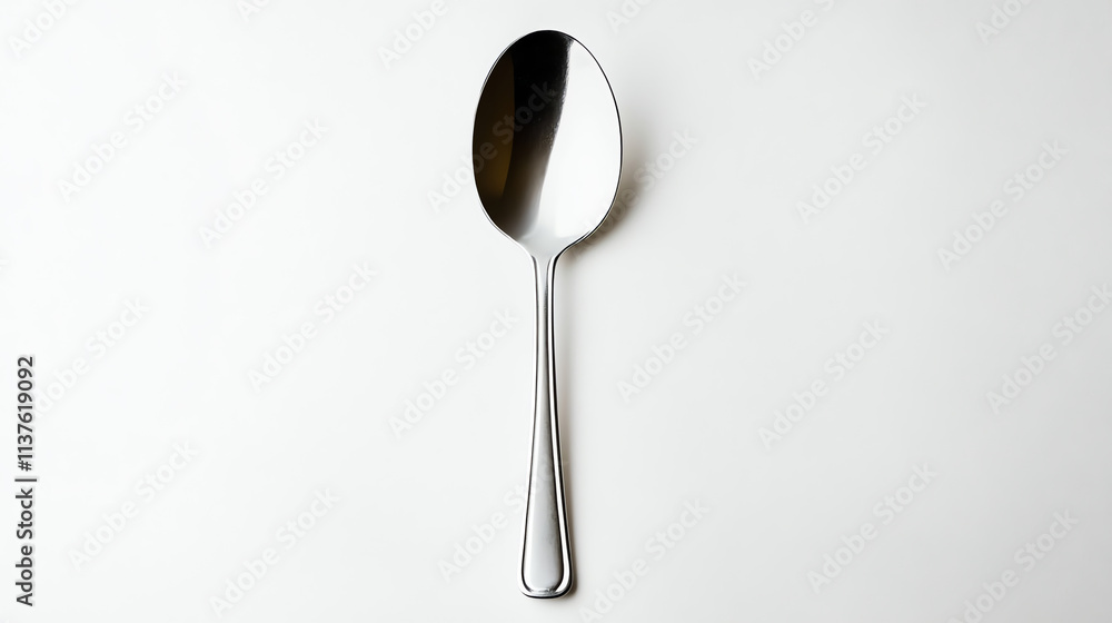 Single metal spoon isolated on white background Single metal spoon isolated on white background