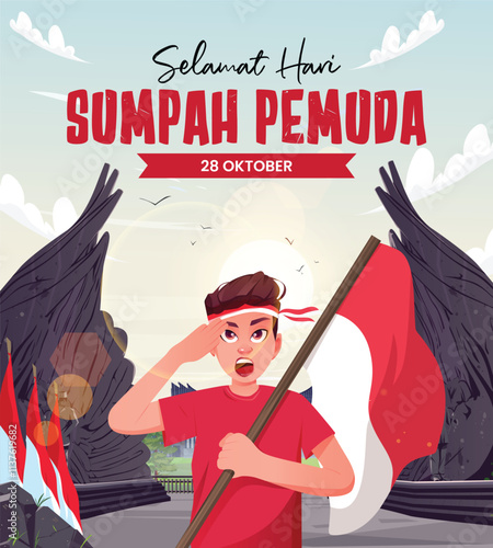 Illustration for Indonesian Youth Pledge Day