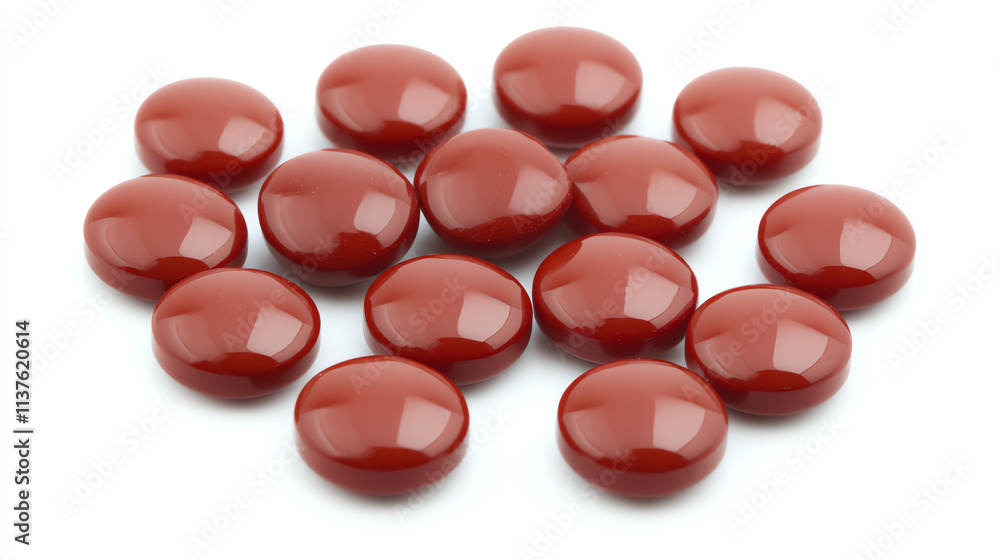Brown medicine tablets isolated on white background Brown medicine tablets isolated on white background