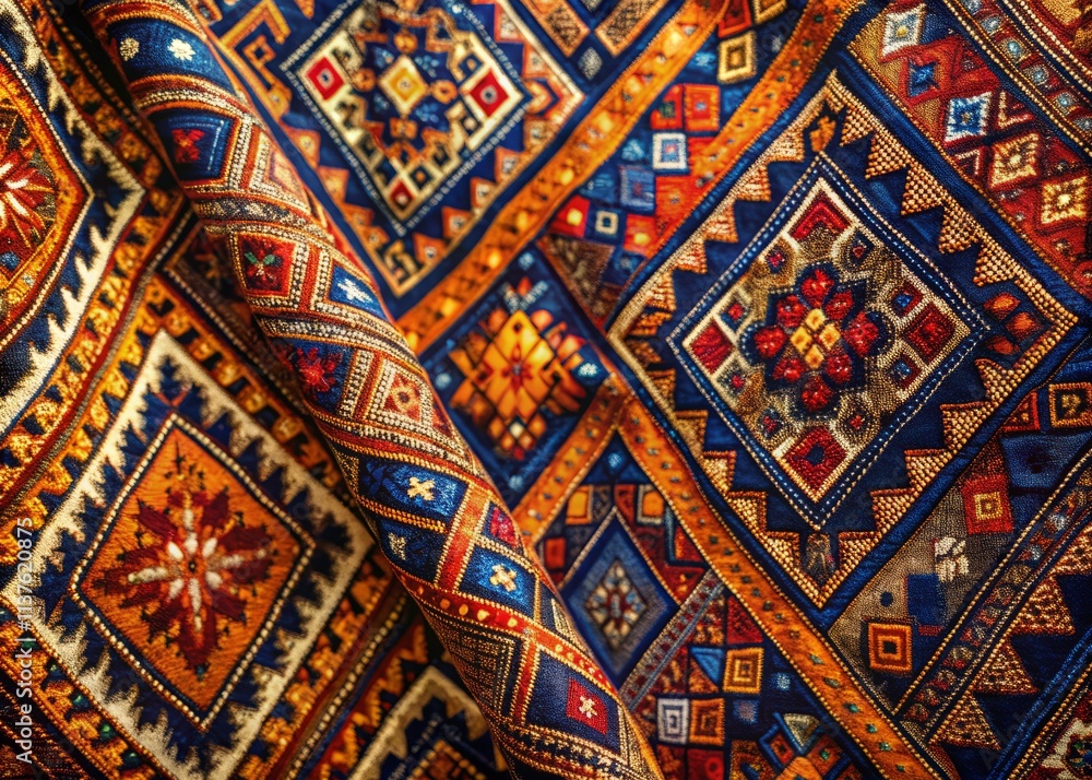 Abstract Geometric Ethnic Fabric Pattern: Embroidery, Textile, Rug, Sarong, Scarf Design Abstract Geometric Ethnic Fabric Pattern: Embroidery, Textile, Rug, Sarong, Scarf Design