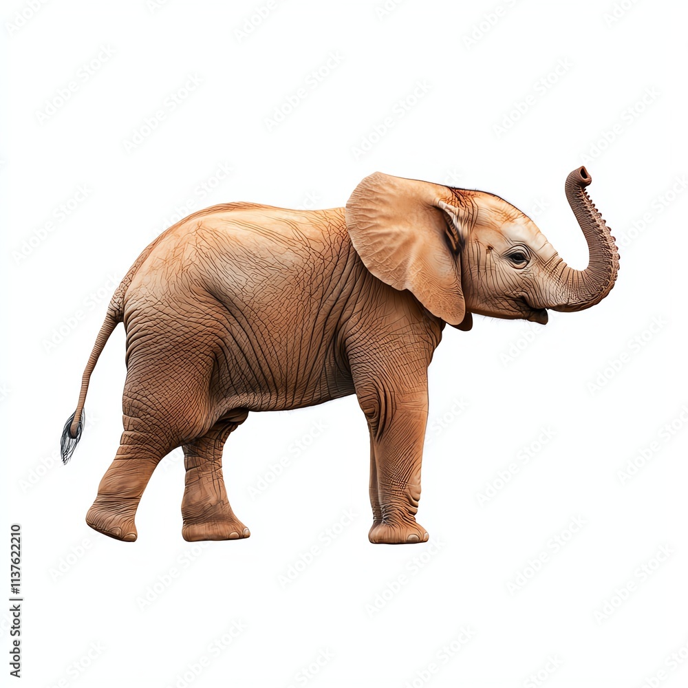 Obraz premium A lively elephant stands gracefully, showcasing its large ears and trunk, embodying the beauty of wildlife.