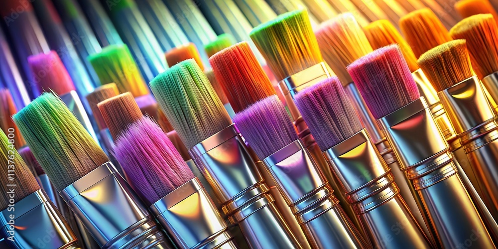 Obraz premium 3D Brush Render Icons - Creative Design Elements