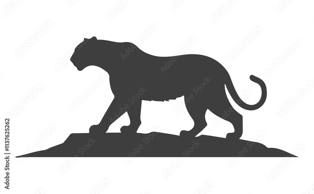 A fierce panther,tiger silhouette, capturing its muscular form and striking stripes, symbolizing power, courage, and untamed wilderness A fierce panther,tiger silhouette, capturing its muscular form and striking stripes, symbolizing power, courage, and untamed wilderness