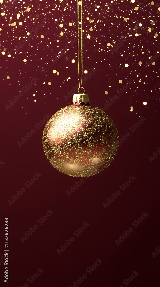 Sparkling red Christmas ornament Sparkling red Christmas ornament