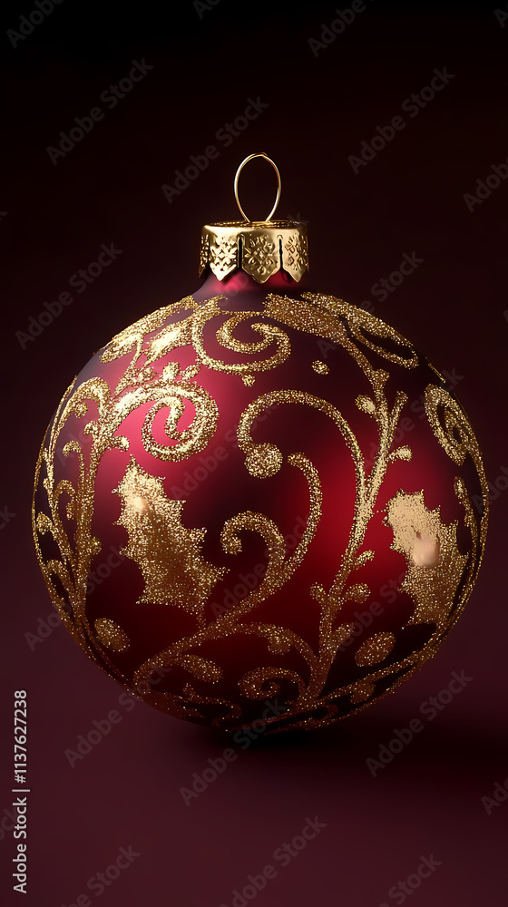 Sparkling red Christmas ornament Sparkling red Christmas ornament
