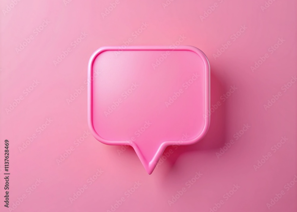 Pink Pastel Speech Bubble Silhouette, Minimalist 3D Render, Blank Speech Bubble, Pink Background, Shadow, Speech Balloon, 3D Illustration Pink Pastel Speech Bubble Silhouette, Minimalist 3D Render, Blank Speech Bubble, Pink Background, Shadow, Speech Balloon, 3D Illustration