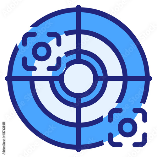 Radar blue color style icon