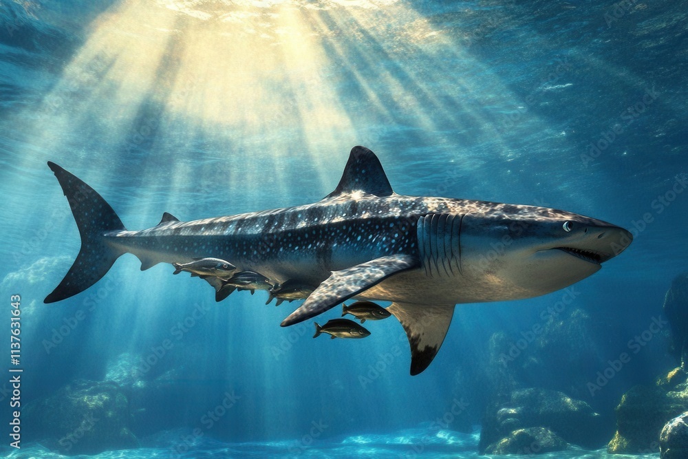 Fototapeta premium Whale Shark with Remoras