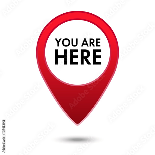 You are here map pointer icon red color. GPS location symbol vector