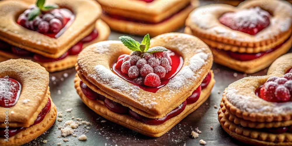Heart-Shaped Handmade Treats, Delicious Dessert, Homemade Food Photography Heart-Shaped Handmade Treats, Delicious Dessert, Homemade Food Photography
