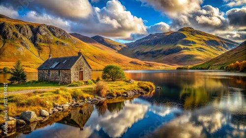 Loch Arklet Architectural Photography, Stunning Scenery, Scottish Highlands photo