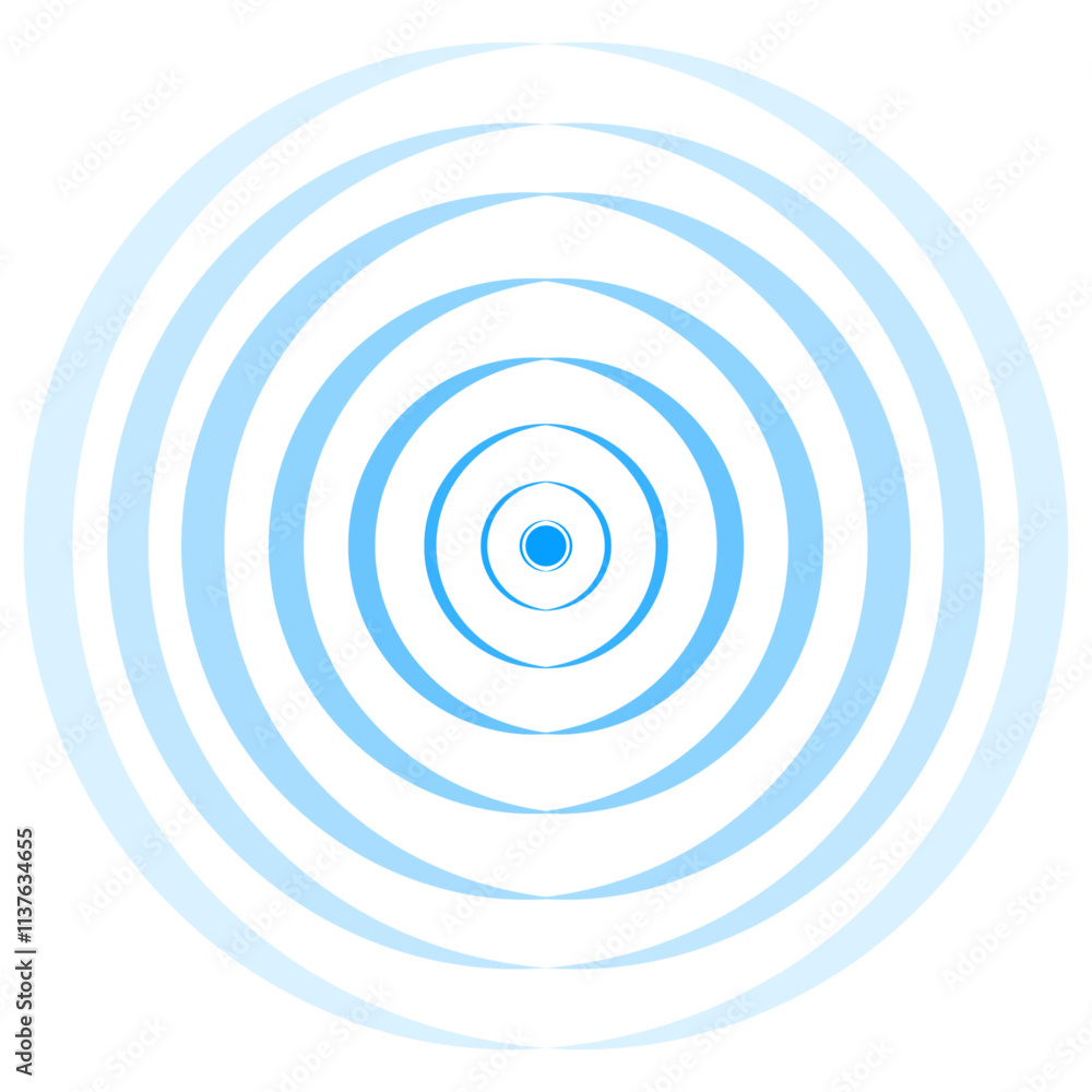 Radar icon blue color isolated on white background. Signal concentric circles icons. Sonar sound wave vector 10 eps Radar icon blue color isolated on white background. Signal concentric circles icons. Sonar sound wave vector 10 eps
