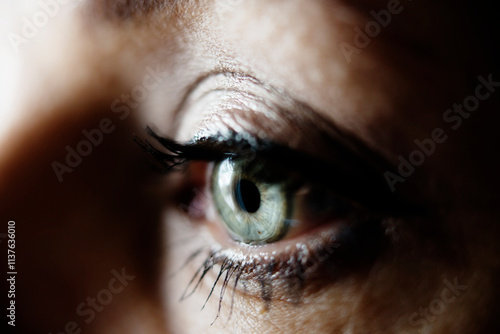 Green eye of woman