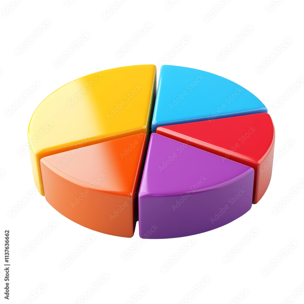 3d rendering colorful pie chart icon isolated on transparent background 3d rendering colorful pie chart icon isolated on transparent background