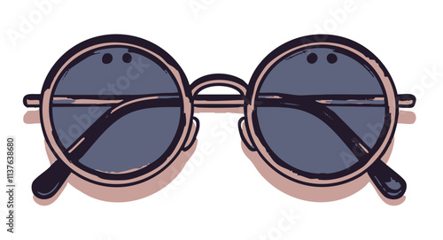 Vector Sunglasses Simple Stylized Illustration Isolated Specs