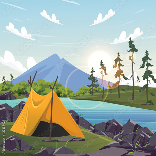 tent in the mountains